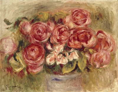 Stillleben mit Rosen in einer Vase, 1880er und 1890er Jahre von Pierre Auguste Renoir